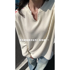 XZ809A/SYR08/特P19/控38美式V领人民万岁万针绣花长袖T恤卫衣，男装T恤，星座809A(原222-1)