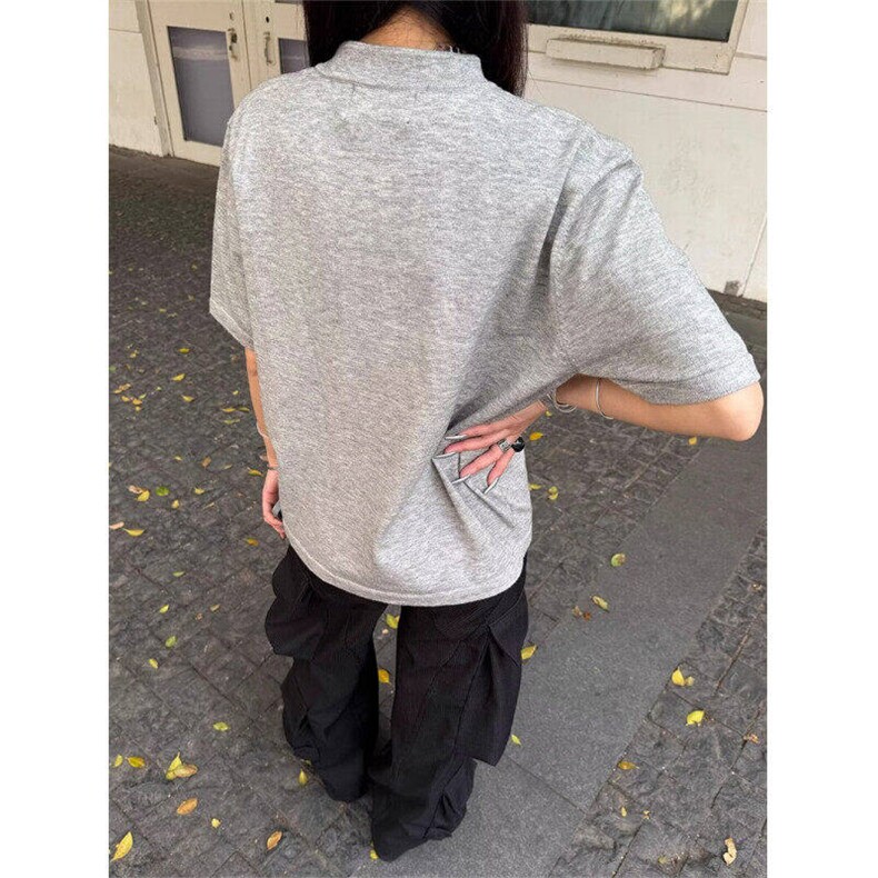 现货男女同款针织衫短袖亨利领T恤T2507-P35,男装T恤,星座1212