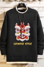 控78假两件毛衣男大码加绒针织衫男毛线衣M80185-P55加绒P70，男装针织衫/毛衣，电商A040A