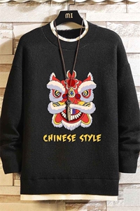 控78 假两件毛衣男大码加绒针织衫男毛线衣M80185-P55 加绒P70图片