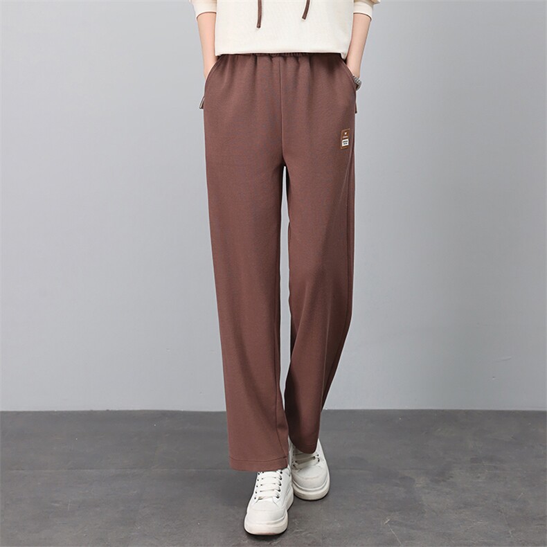 新款高腰显瘦宽松直筒休闲裤女秋装百搭时尚长裤舒适弹力大码女装，女装休闲裤，悦见她