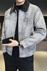 标50白鸭绒羽绒服男拼皮翻领潮款上衣休闲外套B317/2533/P195，男装羽绒服，电商B317
