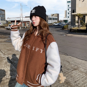 学院风羽绒服棒球服外套女冬季[有货】图片