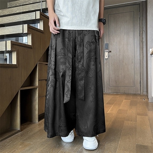 2025春夏 新中式 龙纹冰丝阔腿裤 大码 电商A057-K375-P55图片