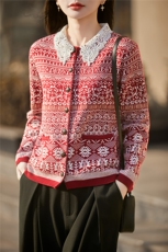 2025年秋季时尚百搭甜简约休闲开衫，女装羊毛衫，暖烁羊绒