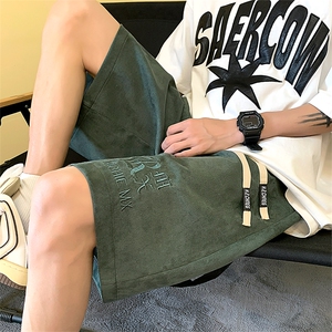 320克重磅麂皮绒刺绣日系港风大码短裤五分裤男DK9923-P45控68图片