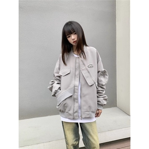 春秋款潮流高街美式飞行服外套宽松百搭工装夹克棒球服图片