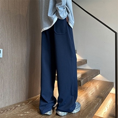 少年感裤子男生春秋季美式高街运动户外刺绣潮牌宽松直筒阔腿长裤，男装休闲裤，电商A022