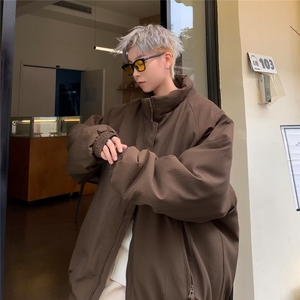 冬季立领宽松潮牌棉衣男女休闲飞行服外套棉服灯芯绒加厚JM9050