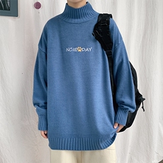 M18090-P45加绒款-P65半高领毛衣男士大码针织衫男毛线衣男线衫，男装针织衫/毛衣，电商A040