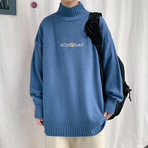 M18090-P45 加绒款-P65半高领毛衣男士大码针织衫男毛线衣男线衫图片