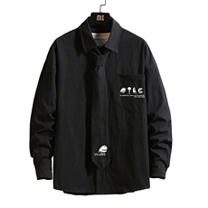 LC42109-P45痞帅领带长袖衬衫男士大码dk制服男jk衬衣男，男装衬衫，电商A040A