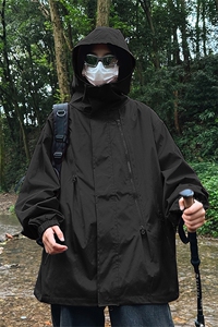 港风美式vibe潮流宽松连帽冲锋衣夹克男潮 XZ213-JK6601-P65控88图片