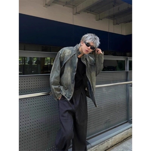小众解构短款牛仔外套高级感痞帅水洗做旧美式夹克 JK8625 特P75图片