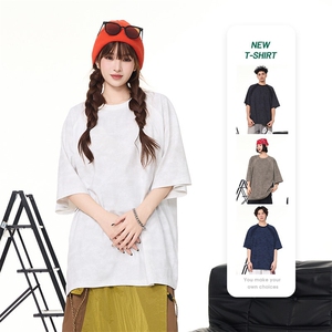 扎染短袖t恤男夏季潮牌美式圆领半袖衣服宽松潮流插肩袖体恤图片