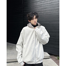 双面穿千鸟格拉链连帽卫衣外套男女秋冬宽松休闲上衣WY0761-P68，男装卫衣，星座308B-1