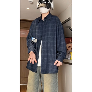 厚款小香风衬衫男生格子衬衣外套KD627-P30图片