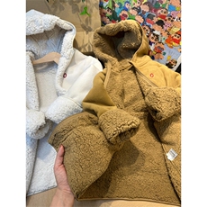 网图高品双面摇粒绒加厚保暖连帽羊羔绒开衫外套男女A1050-P65，男装棉衣，星座1505