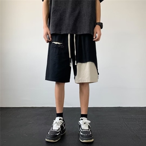 休闲短裤男韩版潮流拼色高街帅气2023夏季新款ins五分裤K4034-P38图片