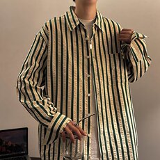 A948P45春季美式复古刺绣长袖衬衫男宽松休闲百搭上衣，男装衬衫，星座512-6