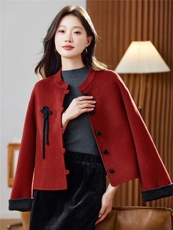 2025年冬季现货羊毛大衣新款经典复古短款双面呢外套，女装双面呢大衣，臻衣坊