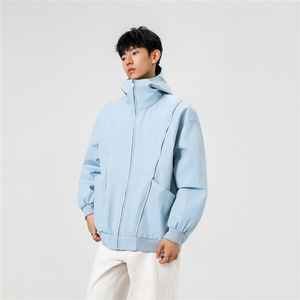 可二开拉链装饰解构大码M-5XL夹克男100%聚酯纤维JK78092P69控108图片