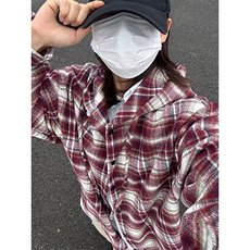 380G磨毛秋冬新款格纹连帽衬衫加厚磨毛格子外套CS328-P48，男装衬衫，星座301C-5
