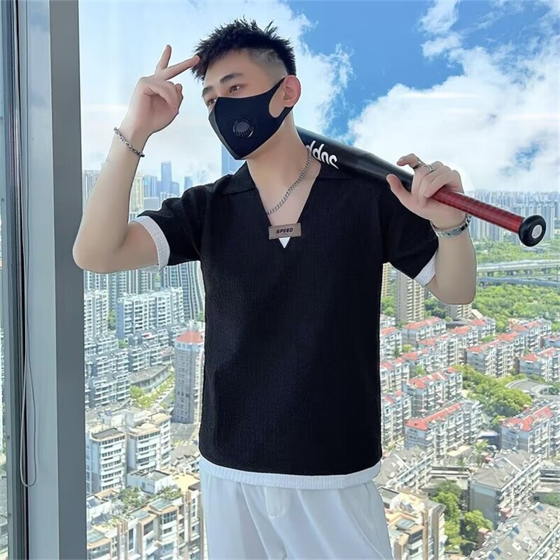 圆领黑白T恤上衣短袖撞色原版质量M-3XLT139,男装T恤,星座1116A-2（原606A-1）