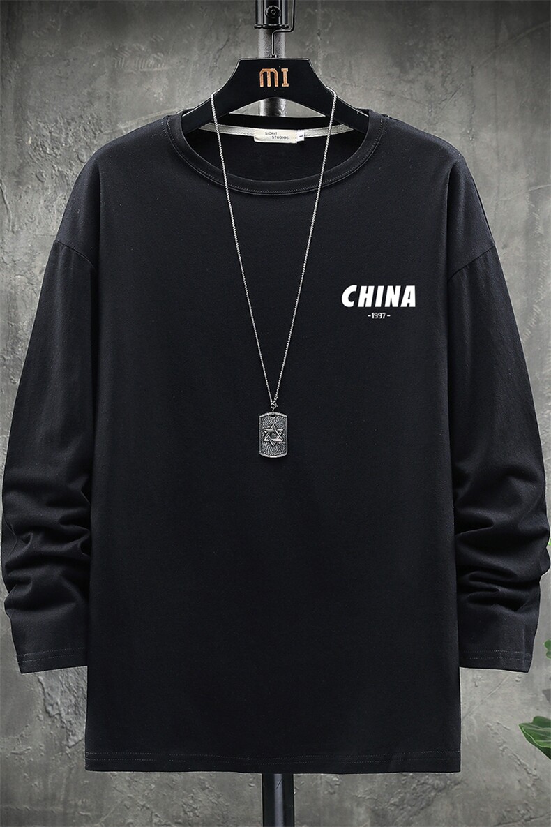 TX3248-P25纯长袖t恤男大码圆领打底衫体恤展架,男装T恤,电商A040A