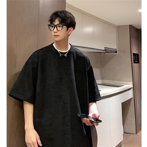 1港风模麂皮绒短袖T恤男DT8766P23短裤男DK8767P32套装TZ8757P55图片