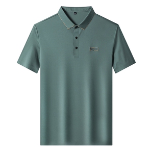 夏季新款男士翻领短袖t恤中年有领男装上衣服休闲POLO衫图片