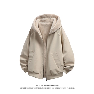 荔枝纹皮座山雕毛加绒连帽棉服男女同款保暖棉衣MP7826-特价P85图片