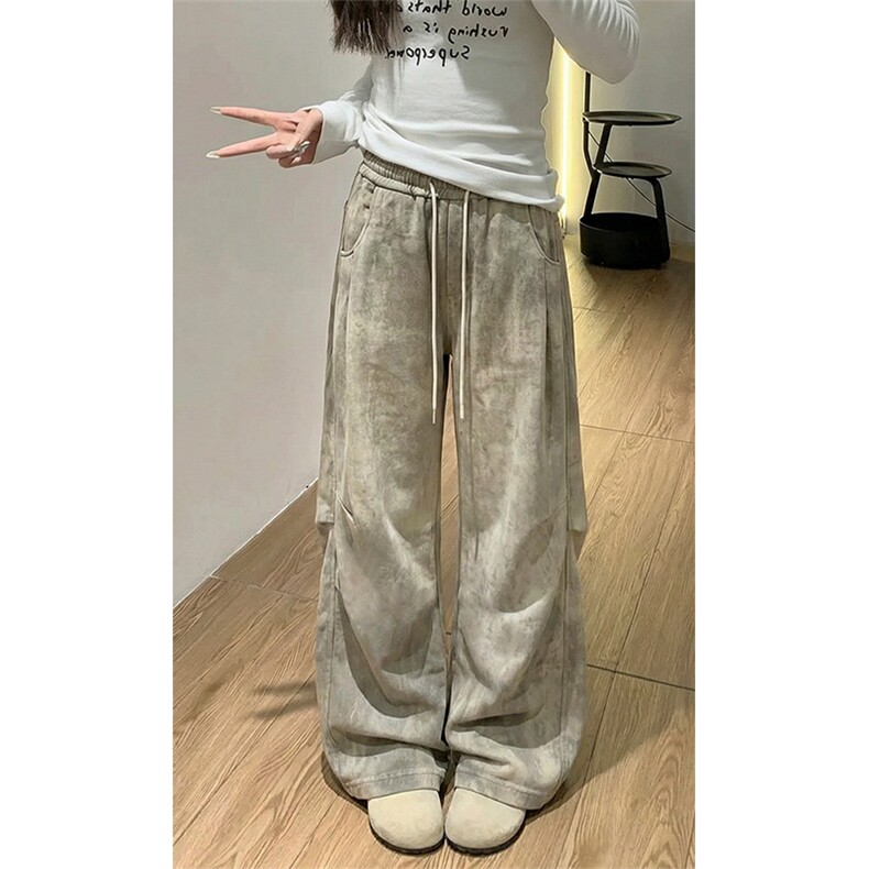 春季新款扎染休闲裤美式阔腿直筒工装裤子男女C62208-TP3568,男装工装外套,电商A102