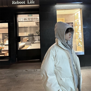 405A  美式高街个性连帽设计假两件pu皮棉服   MY24920-P158控188图片