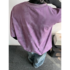 抖音得物高品质二开240克美式高街复古做旧潮牌扎染印花短袖T恤，男装T恤，电商A486