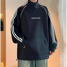 抖音得物高品质美式高街重磅结构织带高领立领印花卫衣AW6604，男装卫衣，电商A443