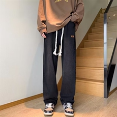 美式直筒牛仔裤男士潮牌宽松男生阔腿水洗休闲复古裤子DN24-P45，男装牛仔裤，星座1008-1