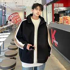 男装呢料夹克23秋冬新款毛呢大衣男生连帽外套XZ514-2-F595-P125，男装夹克，星座514-2(原B239)