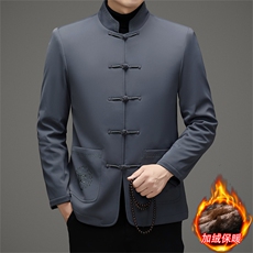 继续主推中老年风唐装加绒棉服中山装盘扣男复古棉衣外套，男装棉衣，钱塘723