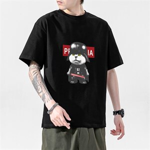 2021夏季新无影墙日系大码男已注册卡通印花短袖T恤T1072-P25图片