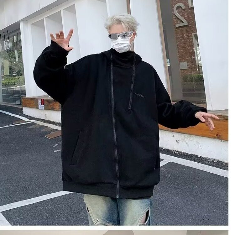 重磅开衫卫衣男潮牌痞帅炸街美式复古连帽外套1001-1-XLQ43-P55,女装短外套,星座1001-1