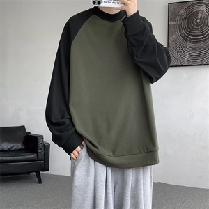 8XL-M280g重磅插肩半高领长袖t恤男打底德绒卫衣DR001特P27加绒37图片