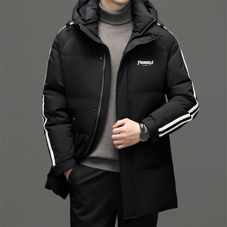 连帽羽绒服男冬季2023新款中年男士连帽休闲爸爸装保暖厚款外套,男装羽绒服,电商B212（原钱塘6029）