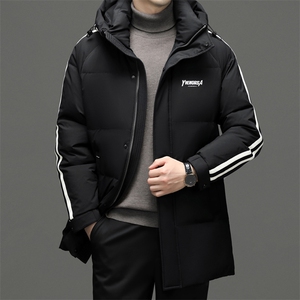 连帽羽绒服男冬季2023新款中年男士连帽休闲爸爸装保暖厚款外套图片