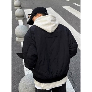 美式高街棉服男ins潮牌嘻哈飞行员工装夹克休闲外套情侣W6468-P60图片
