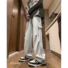 抖音品质春季百搭潮流工装宽松卫裤休闲裤B315-K24026-特P35控68，男装休闲裤，电商B315
