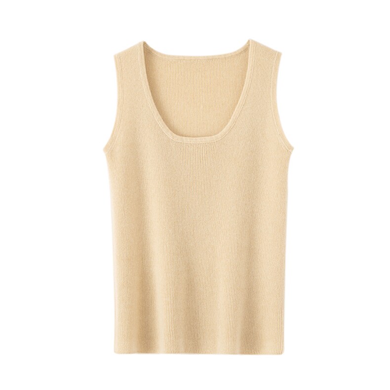 2024秋冬坑条精纺吊带baby小山羊绒女背心内搭无袖打底衫针织上衣，女装背心吊带，飞邦羊绒