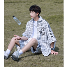 小香风印花织带短衬DCS9018P45短裤DK8797P40套装DTZ9028P85，男装牛仔裤，星座227-7