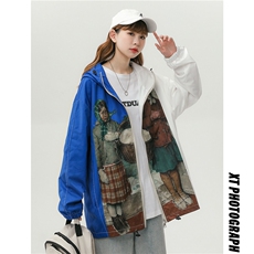 1中性风数码印花冲锋衣男大码外套女潮夹克男外套7816P75控108，女装防晒衣，星座226-2