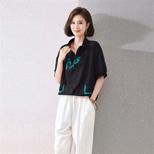 2022夏装新款时尚透气休闲套装两件套，女装套装/套裙，深水步